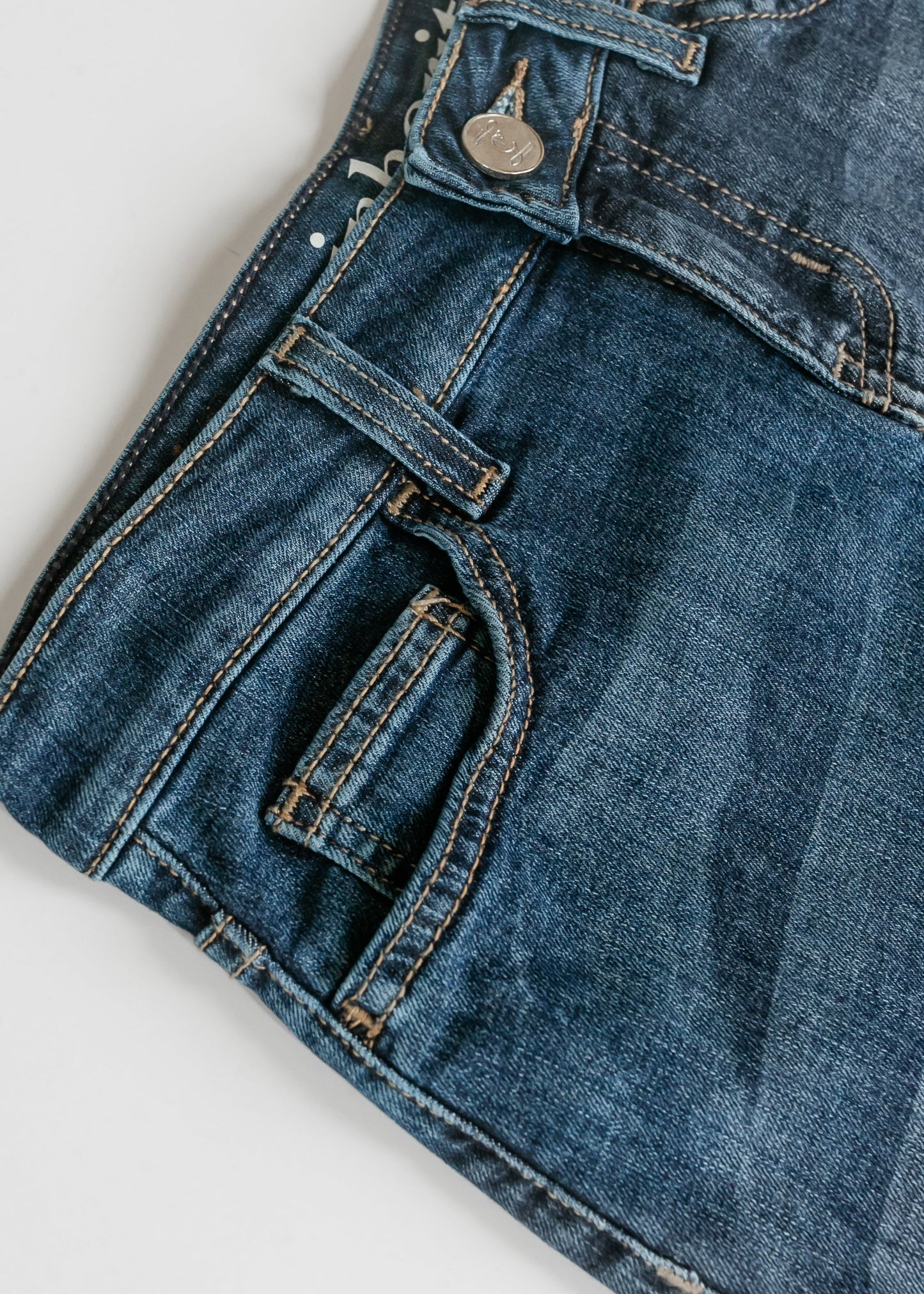 Bryn Dark Wash Denim Midi Skirt